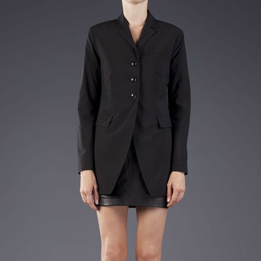 T Alexander Wang Blazer Size 8 Black 3-Button Stretch Luxury Minimalist Office